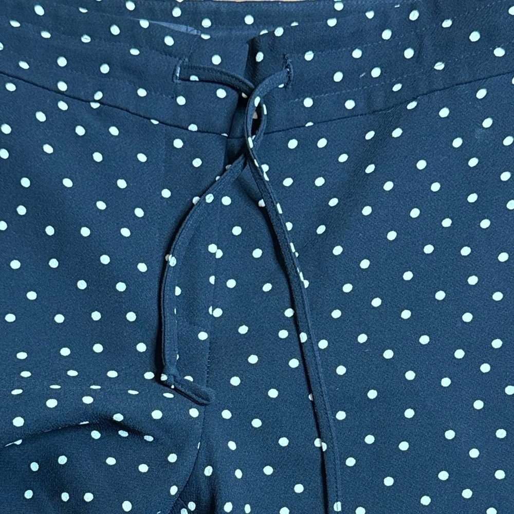 Ann Taylor Signature Pants sz 4 Black Ivory Polka Dot Ankle - Picture 3 of 4